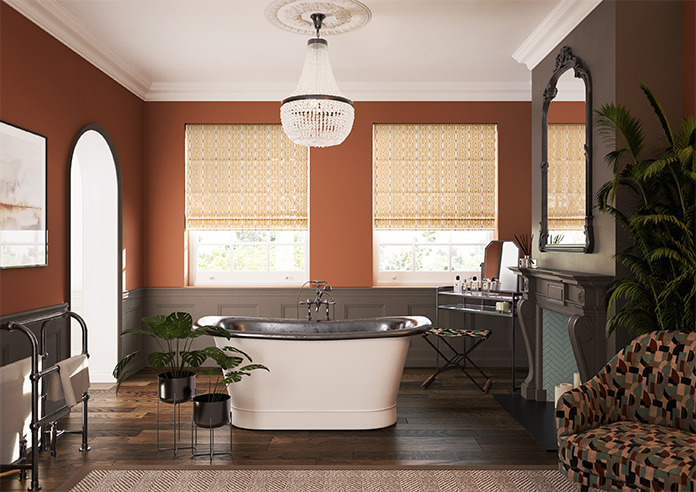 Opulent Scallop, Toffee - Roman Blind - Image 8